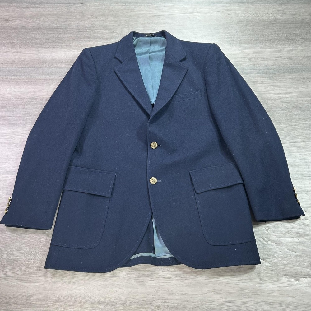 VTG Derby of San‎ Francisco Blazer Mens 40 Wool Gold Button Sport Coat Classic